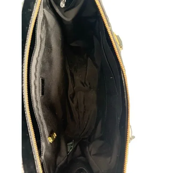 Lauren Ralph Lauren Womens Black Patent Leather Crossbody Satchel Bag Large - Picture 13 of 14